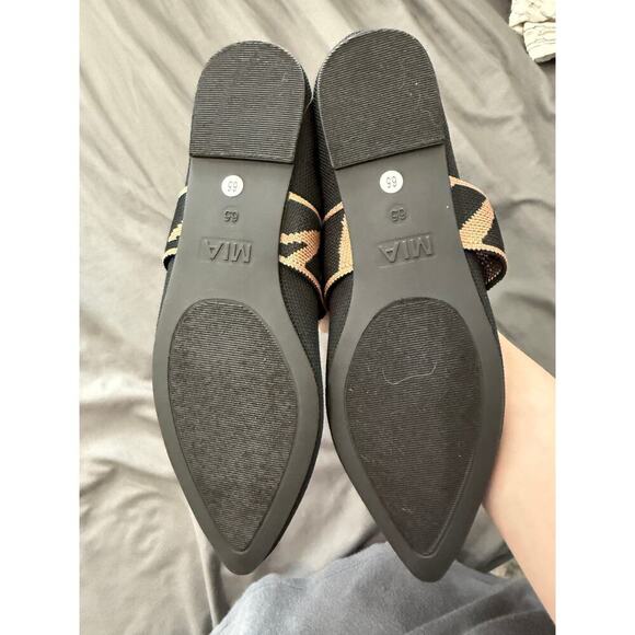 NWOB MIA Madeleine Ballet Flats Mary Janes Black Tan Zebra Print Women Size 6.5 - Picture 3 of 5